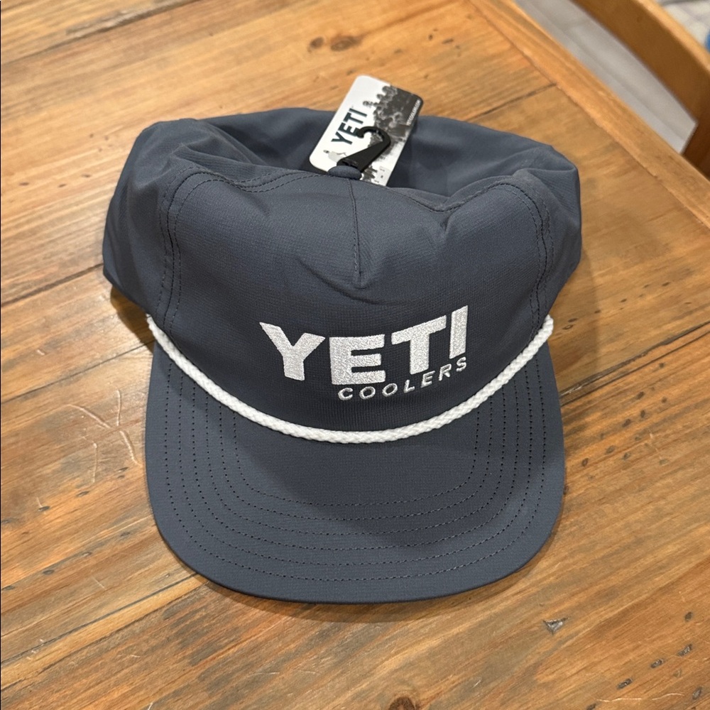 YETI Dark Gray Cap with White Rope
